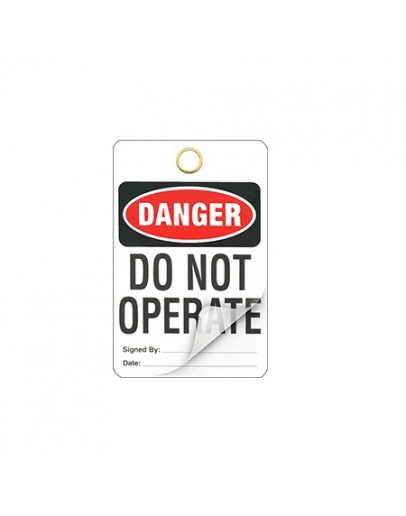 Machine and Equipment Operation Tags with Laminating Flap