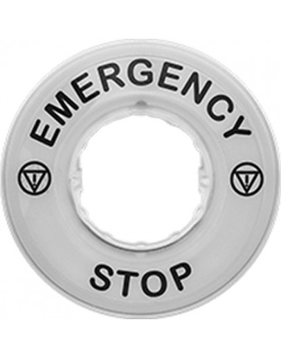 Plastic Legend Plates for Emergency Stop Switches
