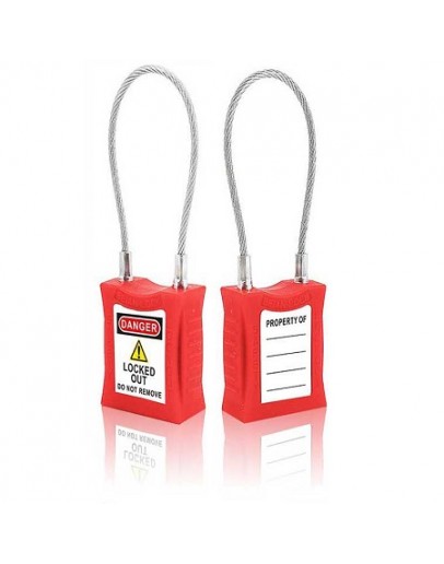 Copper Alloy material and Steel Cable LOTO Safety Padlock 206