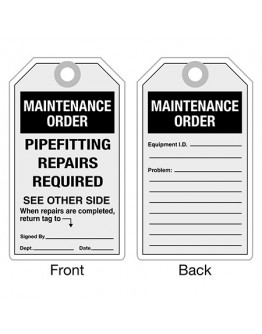 Weather-Resistant Maintenance Order Tags B6459