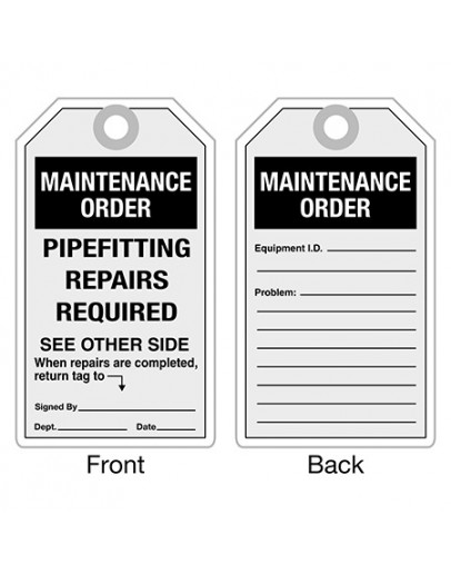 Weather-Resistant Maintenance Order Tags B6459